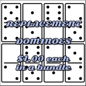 Replacement Dominoes Large Dot Shiny Color 2x1x⅜  $1 Each in a Bundle